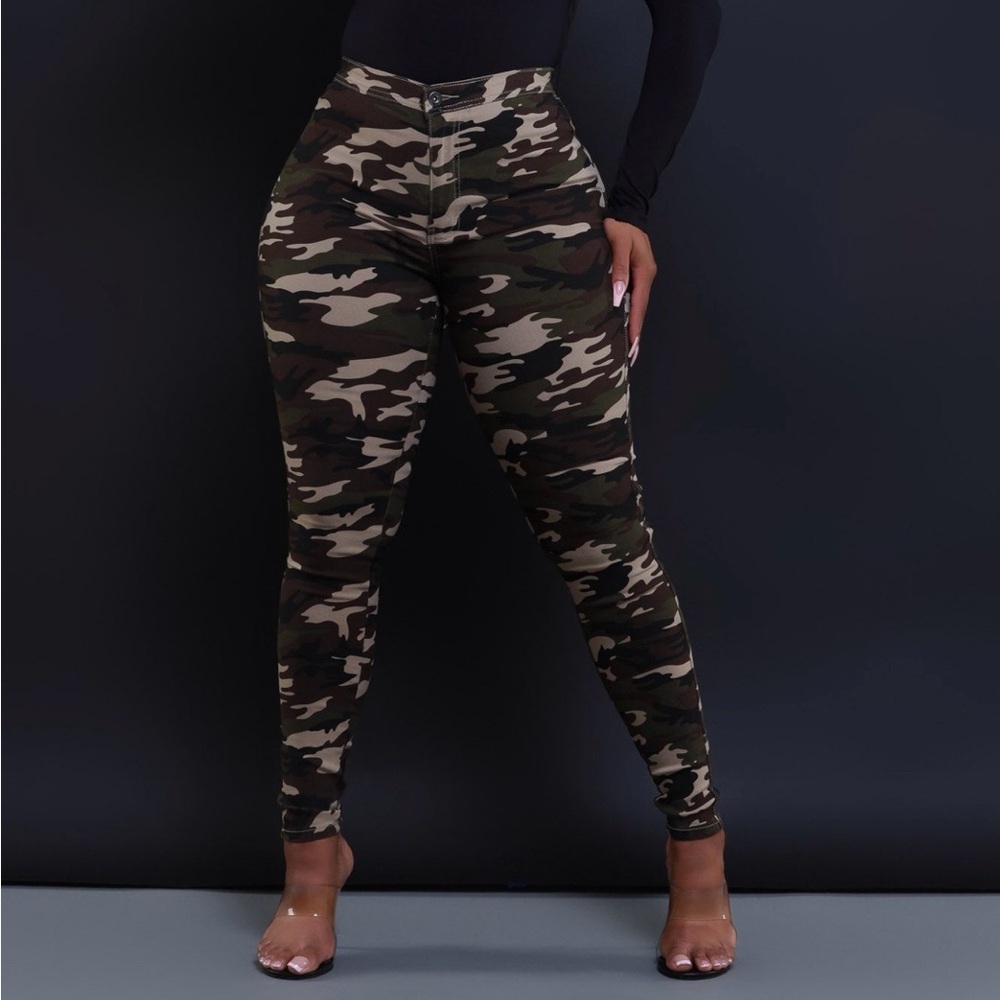 Women's Camouflage High Waisted Skinny Jeans
